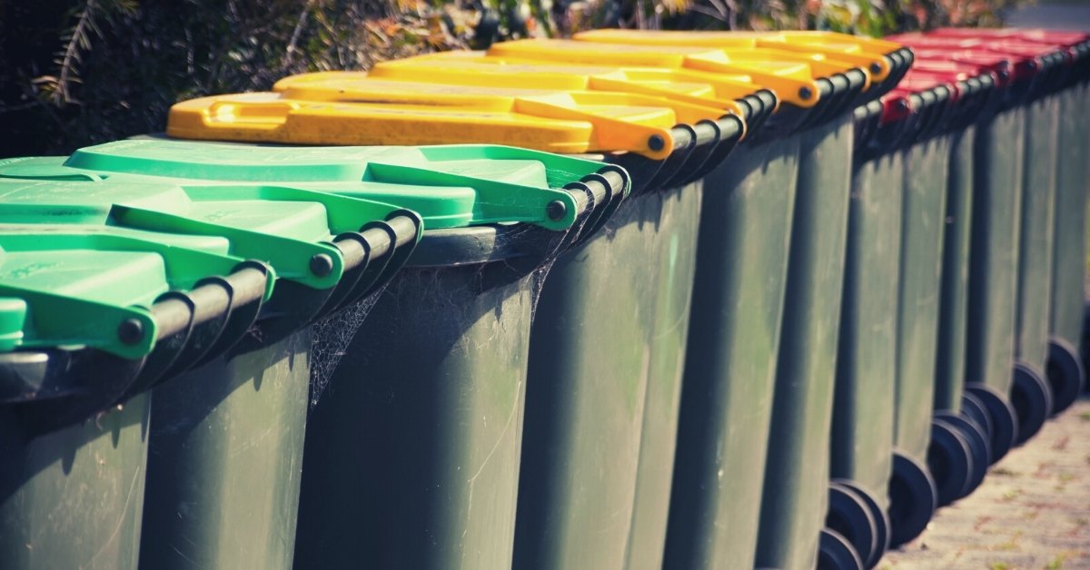 A line of wheelie bins