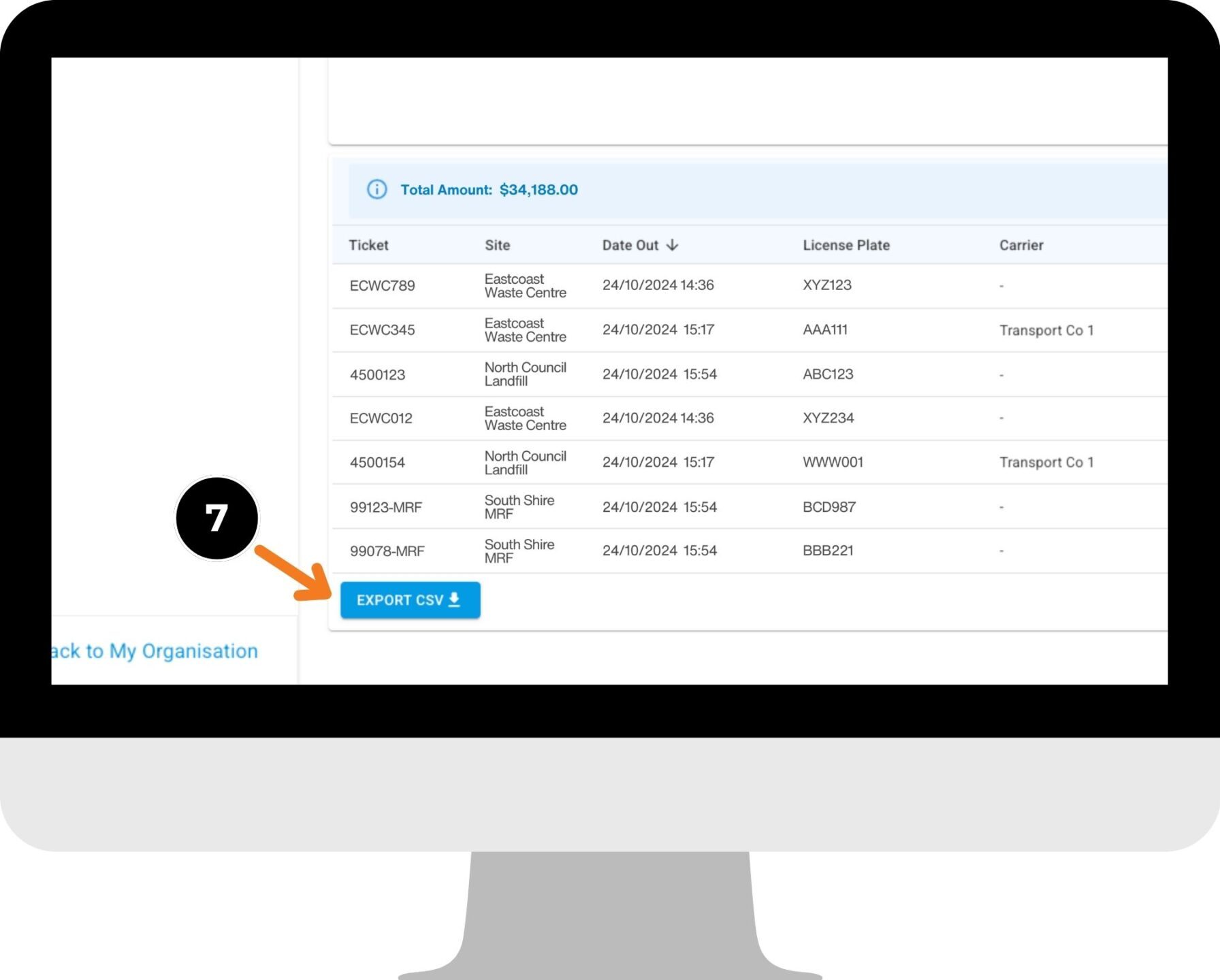 ComServ Portal - Export Button